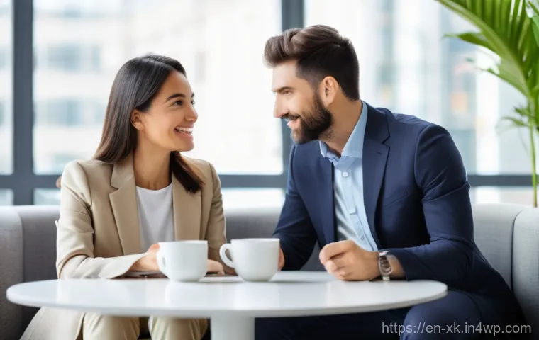 피드백의 빈도와 질 조절하는 법 - **Prompt:** A serene and inviting scene capturing a moment of empathetic feedback delivery. Two adul...