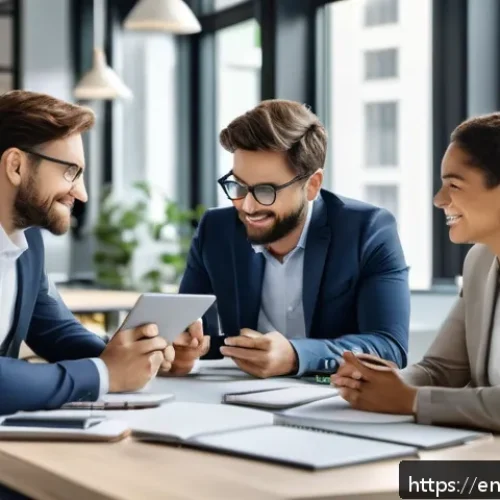Home 29 피드백 문화와 팀 성과의 상관관계 - A diverse professional team in a modern office setting engaged in a transparent communication sessio...